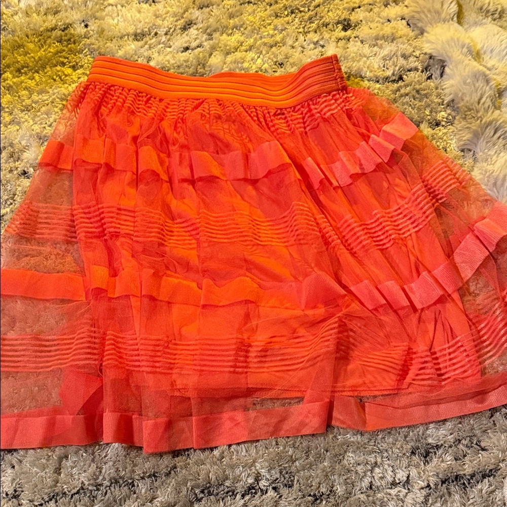 Metro Wear Bright Orange A-Line Skirt